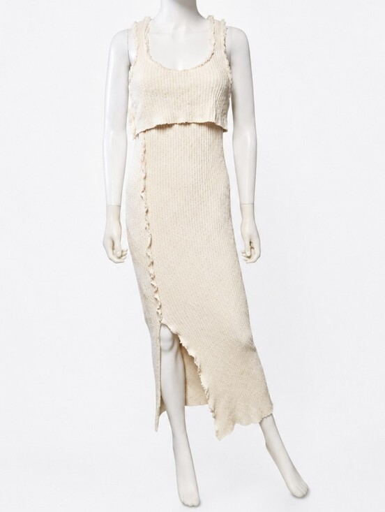 PRFCT NMBR Dresses & Skirts - PRFCT NMBR | Knit Midi Dress in Creme ~ Size Small
